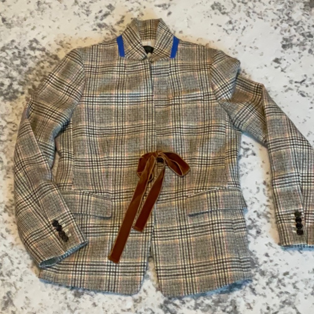 J Crew 100% wool Glenn plaid blazer